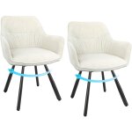 Lewe lot de 2 chaise de salle � manger pivotante, chaise de cuisine avec accoudoirs, dossier, chaises ...