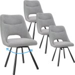 Lewe lot de 4 chaises de salle � manger, chaise de cuisine pivotante � 360�, capitonn�e chaise salon ...