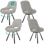 Lewe lot de 4 chaises de salle � manger, chaises de cuisine, chaise de salon avec des accoudoirs bas?chaise ...