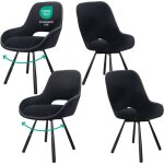 Lewe - lot de 4 chaises de salle � manger, chaises de cuisine, chaise de salon avec des accoudoirs bas, ...