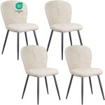Lewe - lot de 4 chaises de salle � manger, design coquillage, tissu chenille, doux et confortable, pieds ...