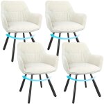 Lewe - lot de 4 chaises de salle � manger pivotante, chaise de cuisine avec accoudoirs, dossier, chaises ...