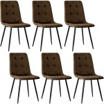 Lewe - lot de 6 chaises de salle  manger, chaise de cuisine en velours et pieds en mtal, chaises tapisses ...