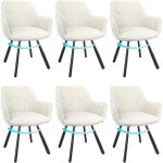 Lewe - lot de 6 chaises de salle � manger pivotante, chaise de cuisine avec accoudoirs, dossier, chaises ...
