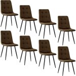 Lewe - lot de 8 chaises de salle  manger, chaise de cuisine en velours et pieds en mtal, chaises tapisses ...