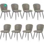 Lewe - lot de 8 chaises de salle � manger, design coquillage, tissu chenille, doux et confortable, pieds ...