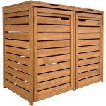 Axi lex cache poubelle en bois marron - abri poubelle pour 2 conteneurs - max. 240l - abri poubelle ext�rieur ...