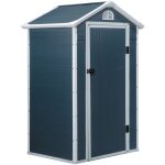 Libert - abri de jardin en rsine et mtal 134x104x204cm, cabanon d'extrieur gris