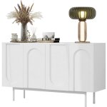 Libert - buffet 140x42x80 cm, 4 portes, style moderne, couleur blanc