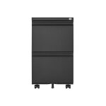 Libert - caisson mobile, meuble rangement bureau , avec 2 tiroirs, 39 x 45 x 67. 5 cm , noir