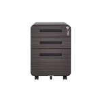 Libert� - caisson mobile, meuble rangement bureau , avec 3 tiroirs, 46 x 40 x 58 cm , simple , noir