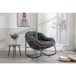 Libert - fauteuil  bascule rocking - chair confortable avec coussin pais pour intrieur et extrieur, ...