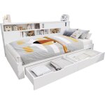 Libert� - lit multifonctionnel pour enfants 140x200, avec tiroirs, biblioth�que et armoire de rangement, ...