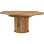 Libert� - table extensible couleur noyer, table a manger ronde extensible, table ovale salle � manger ...