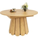 Libert� - table � manger extensible ronde 118 - 158x118x76cm table � manger bois 6 personnes avec rangement ...