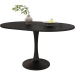 Liberté - table de salle à manger pliable 140x100x75cm, extensible, rond, noir Liberté - table de salle à manger pliable 140x100x75cm, extensible, rond, noir