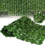 Lierre artificiel de 6 m x 1 m, cl�ture murale, haies artificielles et feuilles de vigne artificielles ...