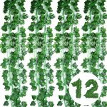 Lierre artificiel guirlande chambre, 12pcs 2. 1m faux plante, decoration pour ext�rieur, no�l, halloween, ...