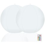 Lot de 2 lampes solaires flottantes pour piscine rgbw  changement de couleur ip68, tanches, tlcommande, ...