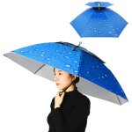 Lifcausal - chapeau parapluie double couche, pliant, pour hommes et femmes, avec bande de tte ajustable, ...
