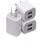 Lifcausal - chargeur mural usb double port prise au pack de 3 adaptateurs d'alimentation pour prise de ...
