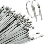 Lifcausal - collier de serrage mtallique 400x4. 6mm(15, 7 pouces), serre cble en acier inoxydable argent ...