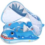 Lifcausal - flotteur de bain pour bb gonflable, 3 - 24 mois, avec mini pompe  air et abri solaire. ...