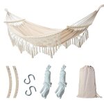Lifcausal hamac double en macram suspendu pour deux personnes lit - balancelle pour jardin, plage, chambre ...