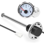 Jauge de niveau de carburant 52 mm avec capteur inox 200 mm Échelle 0 - 190? rétroéclairée 12v pour voiture, ... Jauge de niveau de carburant 52 mm avec capteur inox 200 mm Échelle 0 - 190? rétroéclairée 12v pour voiture, ...