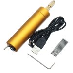 Mini perceuse  main  moteur lectrique en aluminium 5 v cc + 10 embouts hlicodaux diy pour pcb en ...