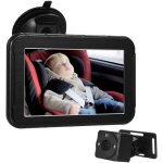 Miroir pour bb dans la voiture, camra hd 5 pouces 1080p pour sige auto d'enfant en position arrire, ...
