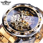 Montre homme mcanique squelette rtro avec engrenages visibles, aiguilles luminescentes et mouvement ...