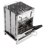 Lifcausal - poêle de camping pliable en inox 304 avec grill réchaud portable léger pour randonnée, pique ... Lifcausal - poêle de camping pliable en inox 304 avec grill réchaud portable léger pour randonnée, pique ...