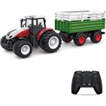Lifcausal - tracteur télécommandé, échelle 1:24, 2, 4 ghz, jouet avec remorque, pince, balles de foin, ... Lifcausal - tracteur télécommandé, échelle 1:24, 2, 4 ghz, jouet avec remorque, pince, balles de foin, ...