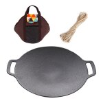 Wok en fonte avec gril rond et plaque de cuisson gril bbq multifonction pour camping et pique - nique ... Wok en fonte avec gril rond et plaque de cuisson gril bbq multifonction pour camping et pique - nique ...