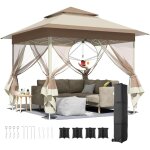 Liferun - one push tonnelle de jardin pliante, tente de fte 3, 3 x 3, 3m avec 4 toiles moustiquaires, ...