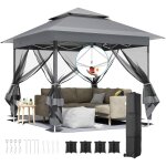 Liferun - one push tonnelle de jardin pliante, tente de fte 3, 3 x 3, 3m avec 4 toiles moustiquaires, ...