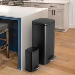 Liferun - poubelle cuisine 50 litres + 5 litres, poubelle  pdale avec couvercle  fermeture silencieuse, ...