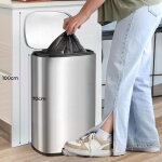 Liferun - poubelle cuisine 50 litres, poubelle  pdale en acier mtal avec couvercle, seaux intrieurs ...