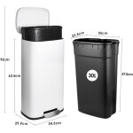 Liferun - poubelle à pédale 30 litres, poubelle cuisine en acier métal avec seaux intérieurs amovible ... Liferun - poubelle à pédale 30 litres, poubelle cuisine en acier métal avec seaux intérieurs amovible ...