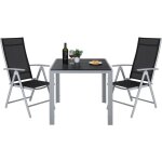 Salon de jardin, ensemble de table et chaise de jardin, table d'ext�rieur, chaises pliables, aluminium ...