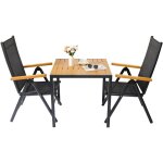 Salon de jardin, ensemble de table et chaise de jardin, table d'ext�rieur, chaises pliables, aluminium ...