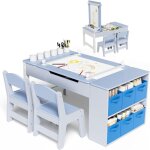 Liferun - table pour enfant avec 2 chaises, ensemble de chaises en bois, table de coloriage, table de ...