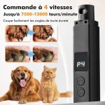 Lime à ongles chien, 4 vitesses variables lime griffe chien electrique avec lumières led, coupe ongles ... Lime à ongles chien, 4 vitesses variables lime griffe chien electrique avec lumières led, coupe ongles ...