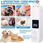 Lime � ongles pour chien, coupe - ongles �lectrique rechargeable � 4 vitesses avec lumi�res led, silencieux ...