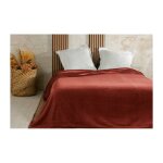 Couvre lit velours gaufr - 240x260cm - terre cuite