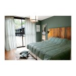 Linder - dessus de lit matelass� 'sirocco' - 230x250cm - vert sauge