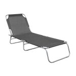 Linder exclusiv - chaise longue de jardin inclinable grise