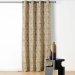 Linder - rideau � oeillets - effet mouchet� jaune 140x240 cm