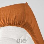 Promo linge - drap housse gaze de coton - bonnet 30 cm - plusieurs tailles - plusieurs coloris - 200x160cm ...